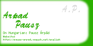 arpad pausz business card